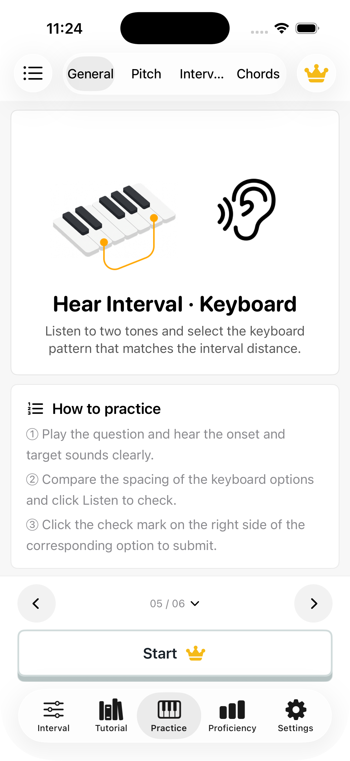 Hear interval to keyboard: introduction