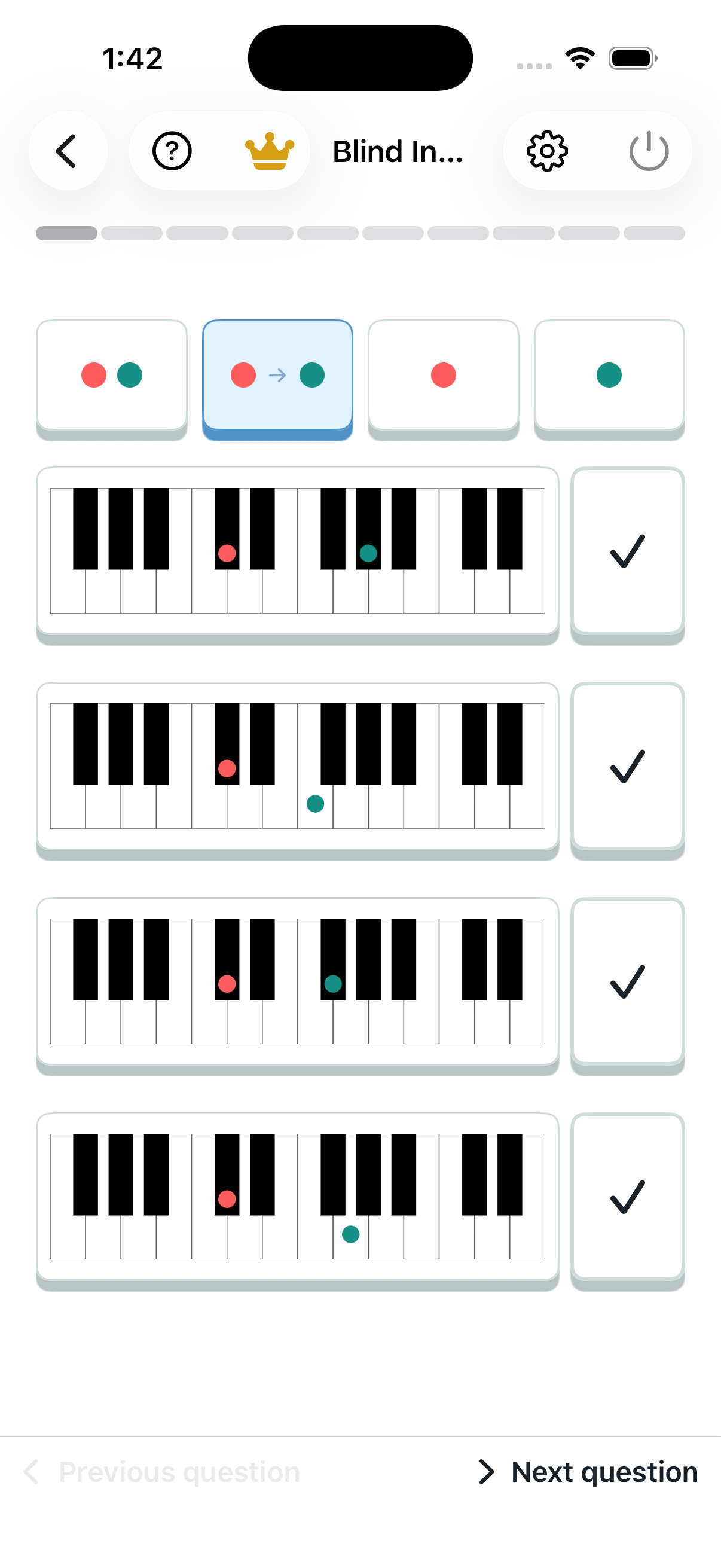 Hear interval to keyboard: question screen