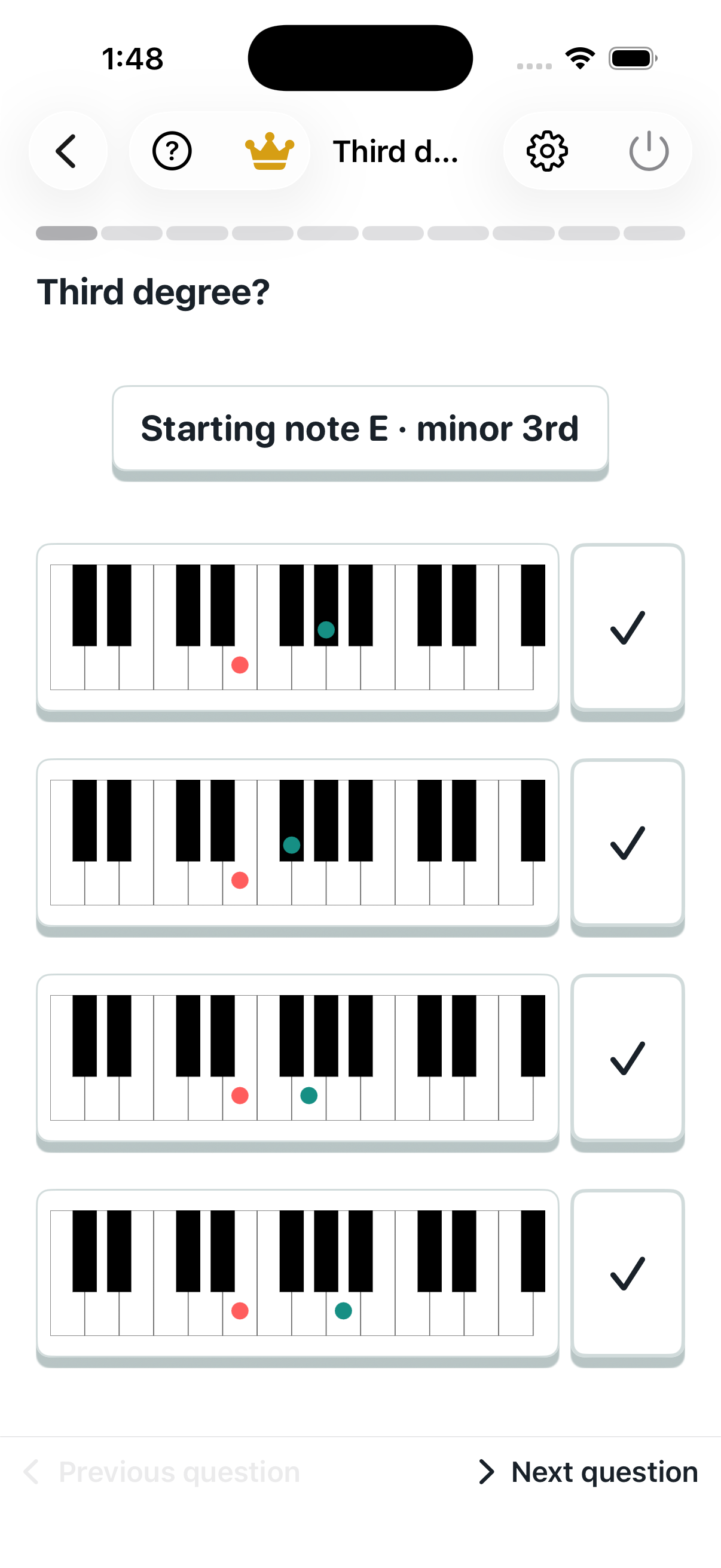 Interval focus to keyboard: question screen